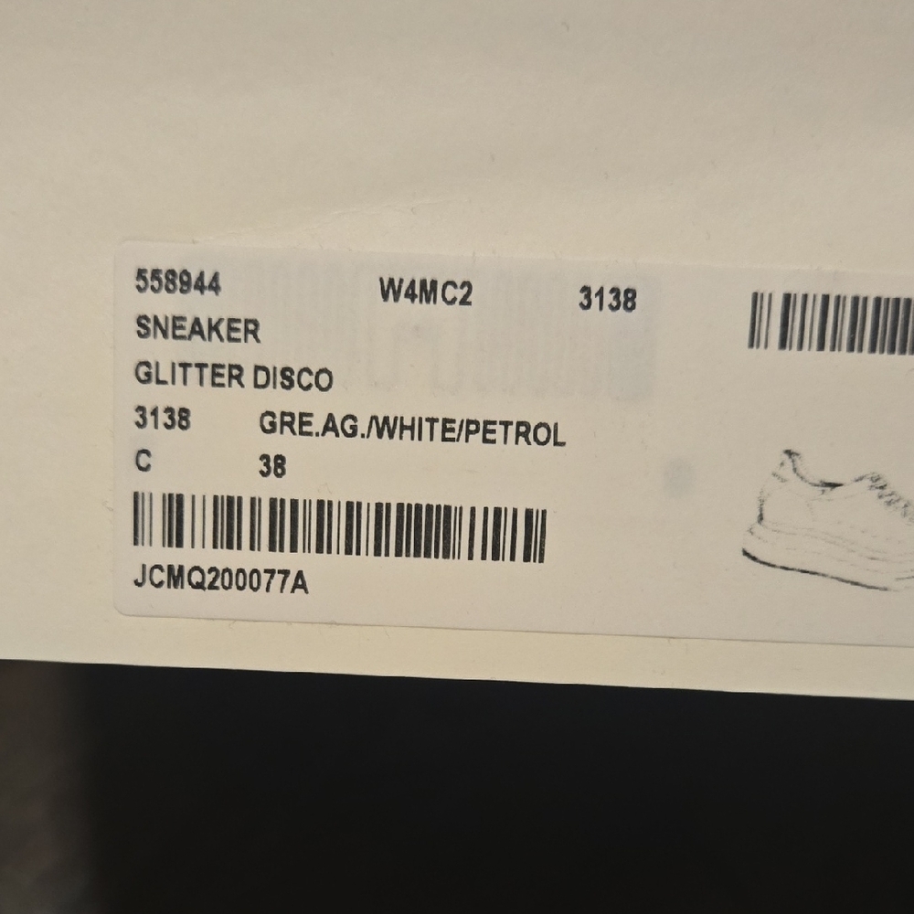 Alexander McQueen White Sneakers with Blue Glitter - Picture 6 of 10